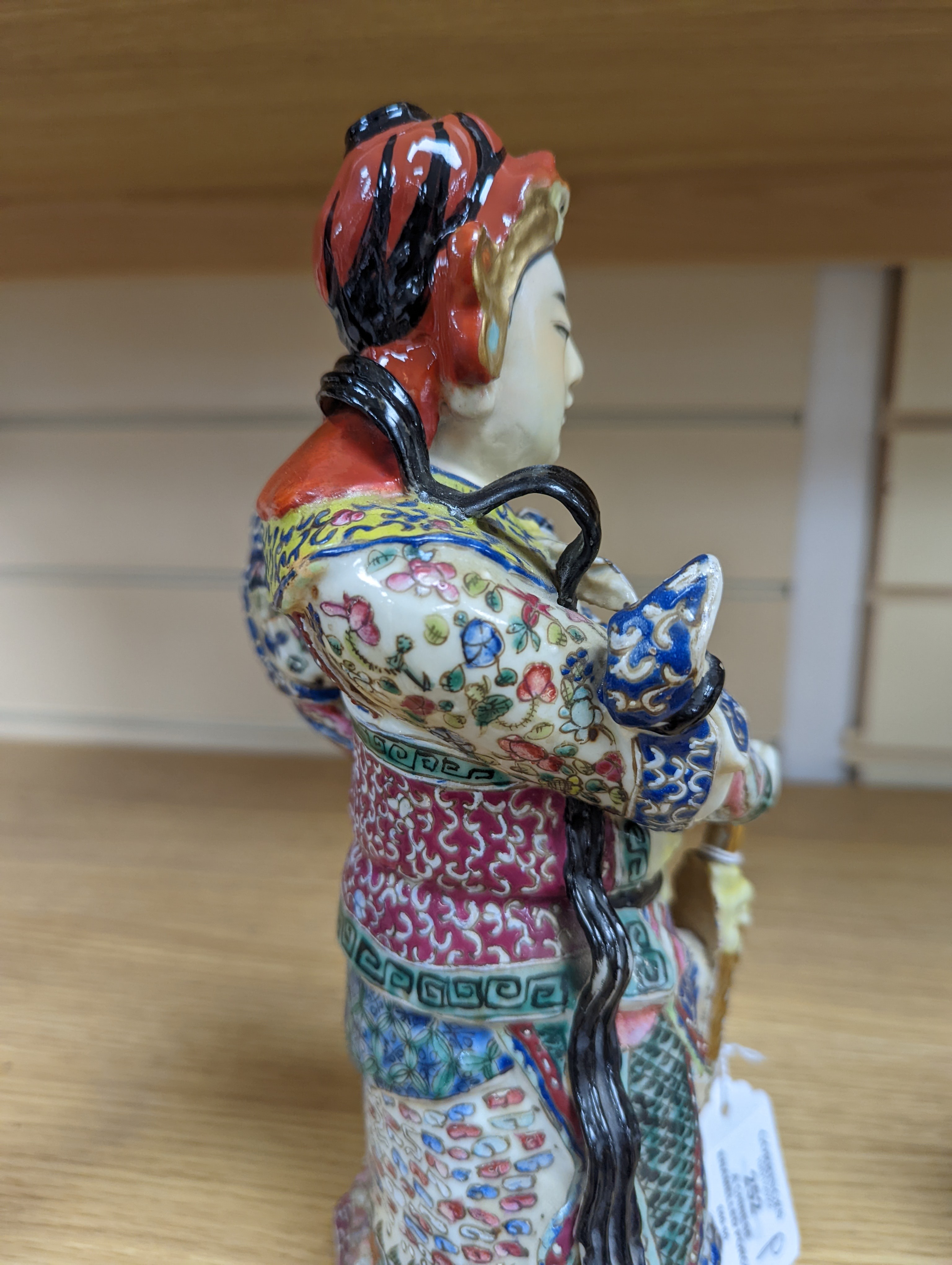 A Chinese enamelled porcelain figure of a General, Republic period, 26cm